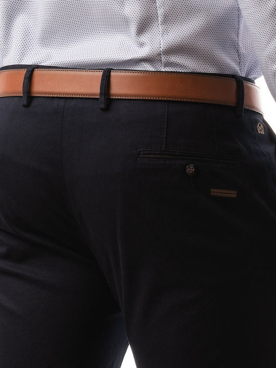 Trousers Chino Elastic in Regular Fit Navy Blue