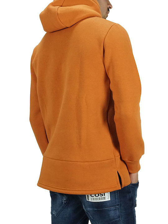 The Real Brand Herren Sweatshirt mit Kapuze und Taschen Orange