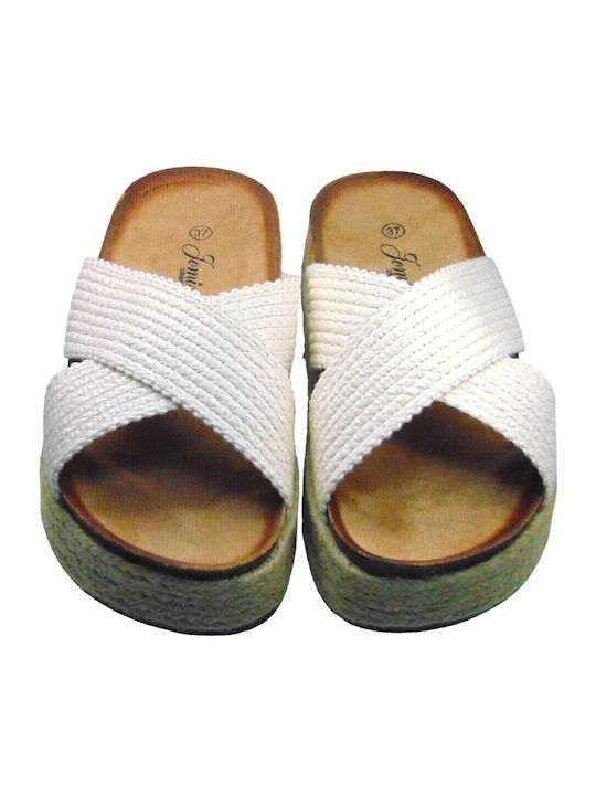 Flache Sandalen für Damen in Weiß Farbe