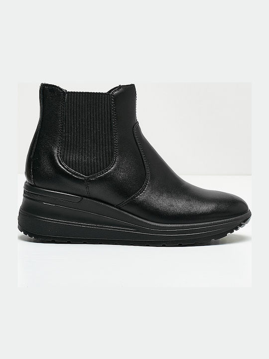 Ghete Dama De Piele Cu Platformă Negre
