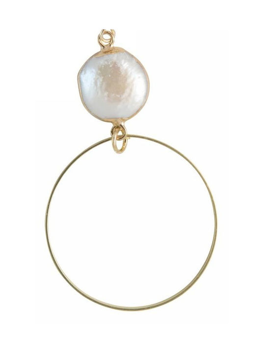 Tatu Moyo Earrings Hoops Gold Plated with Stones & Pearls