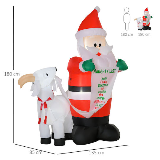 Outdoor Inflatable Illuminated Santa Claus Electric 180x135x85cm