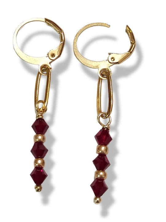 The Art of Beading Ohrringe aus Stahl Vergoldet mit Steinen