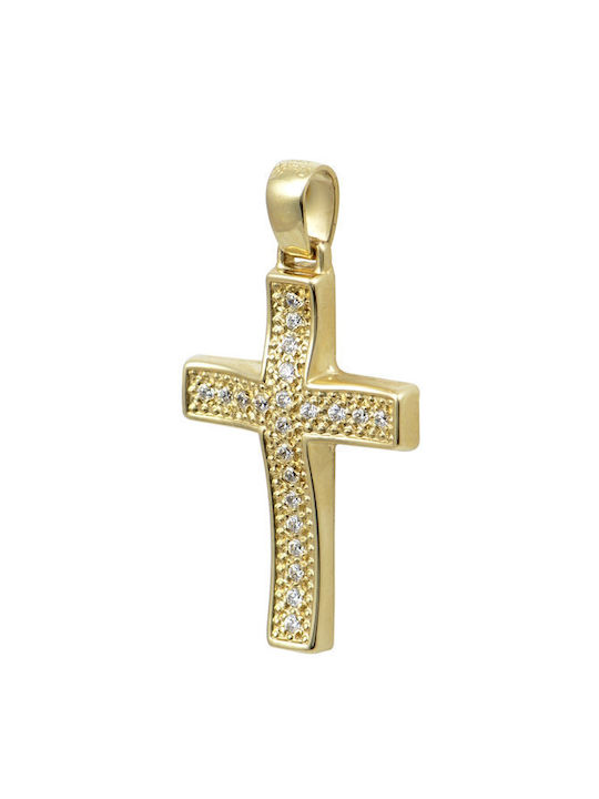 Savvidis Gold Kreuz 14K mit Kette