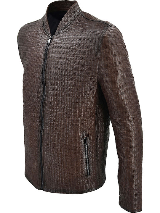 Δερμάτινα 100 Men's Winter Leather Jacket Brown