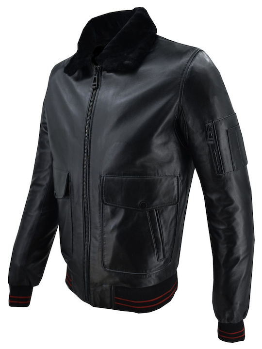 Leather Winter Jacket Black