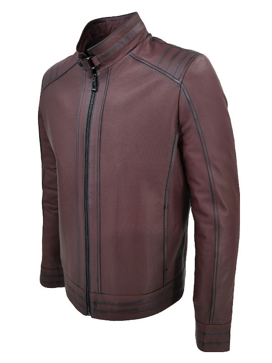 Leather Jacket Biker Brown