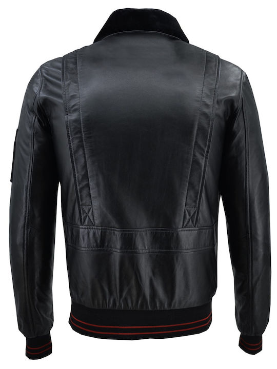 Leather Winter Jacket Black