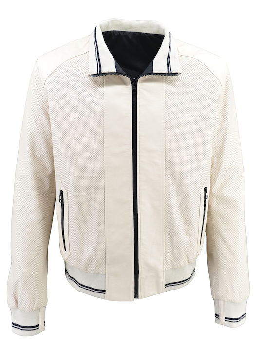 Leather Jacket Beige