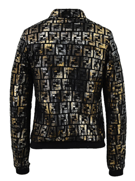 Women's Short Bomber Jacket for Spring or Autumn Green
