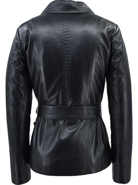 Piele Jachetă de femei Biker Jacket Negru