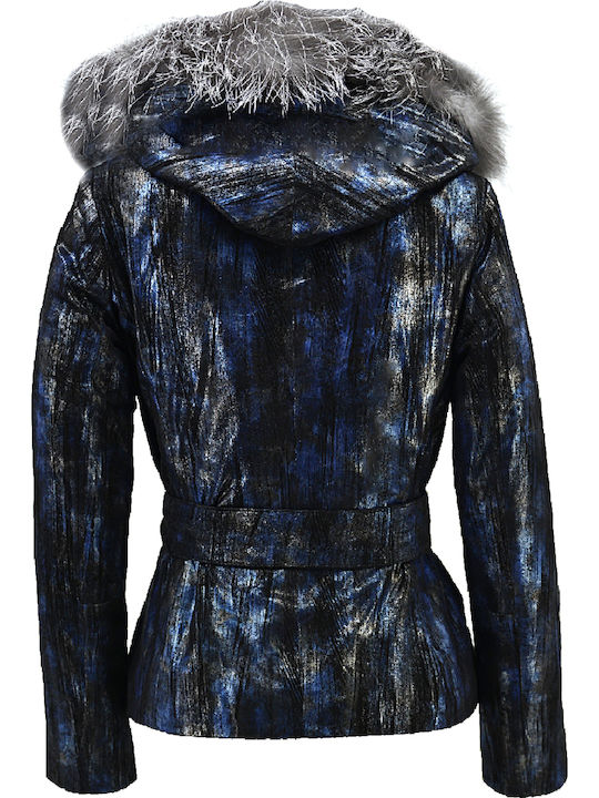 Δερμάτινο Γυναικείο Biker Jacket Μπεζ