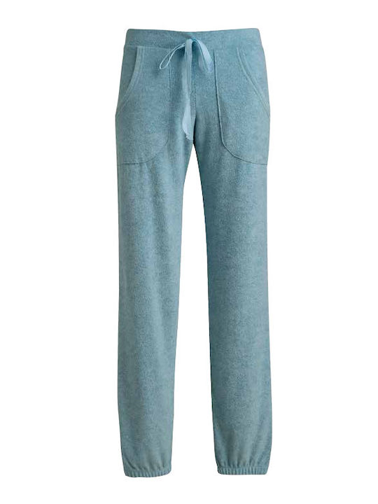 Relax Lingerie Women's Cotton Trousers with Elastic Light Blue