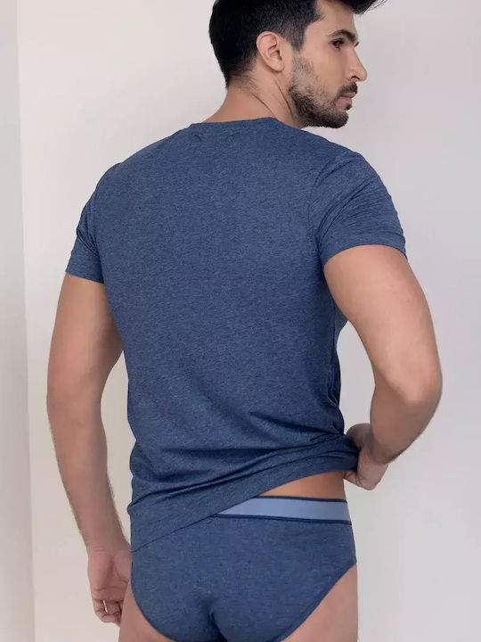 Men's Short Sleeve Undershirt Navy Blue