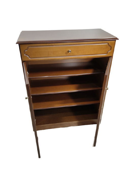 Wooden Shoe Organizer with 4 Shelves Brown 73x36x92cm