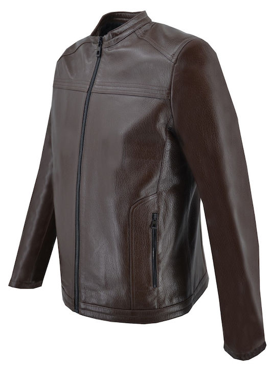 Δερμάτινα 100 Men's Winter Leather Jacket Brown