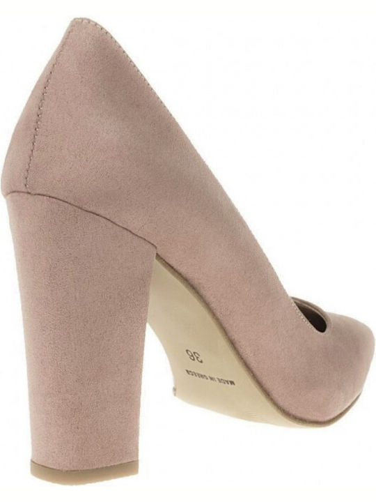 Stefania Suede Pointed Toe Beige Heels