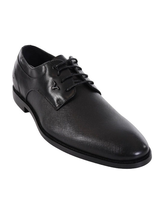 19V69 Men's Leather Dress Shoes Black