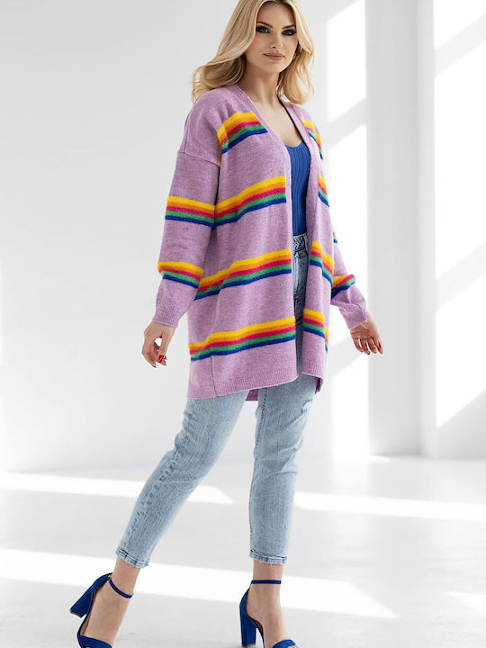 PeeKaBoo Long Women's Knitted Cardigan Multicolour