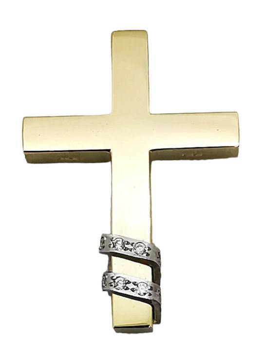 Kosmima1 Damen Gold Kreuz 14K mit Kette