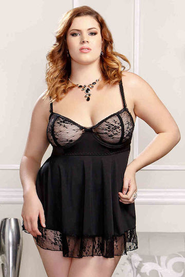 Merry See Sexy Babydoll Schwarz