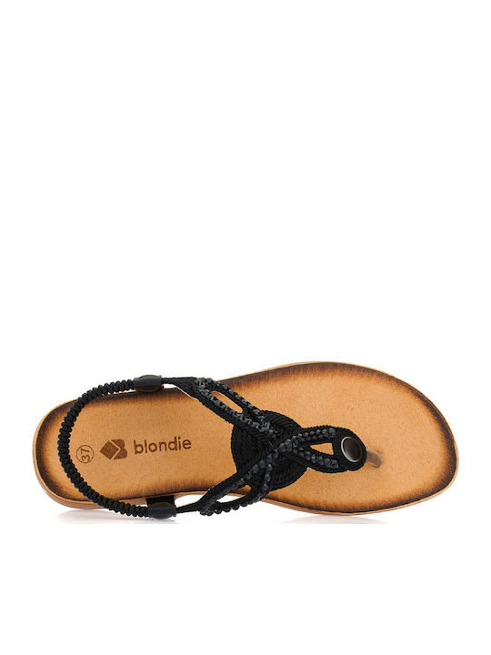 Flache Sandalen für Damen in Schwarz Farbe