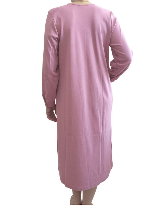 Primavera Winter Cotton Women's Nightdress Pink