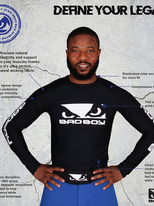 Bad Boy Long Sleeve Shirt BBF00007 for Jiu-Jitsu Black