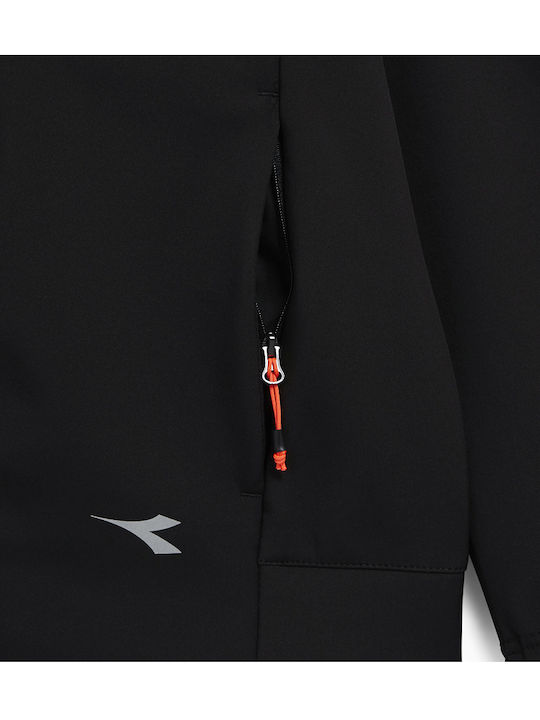 Utility Diadora Work Jacket Reflective Softshell with Detachable Hood Black