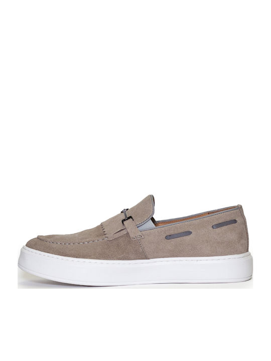Suede Ανδρικά Loafers σε Καφέ Χρώμα