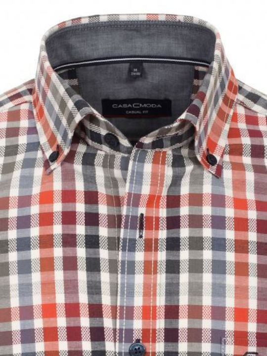 Casa Moda Men's Shirt Long Sleeve Checked Orange