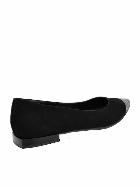 Utopia Sandals Lederne Damen Ballerinas Spitz zulaufend in Schwarz Farbe