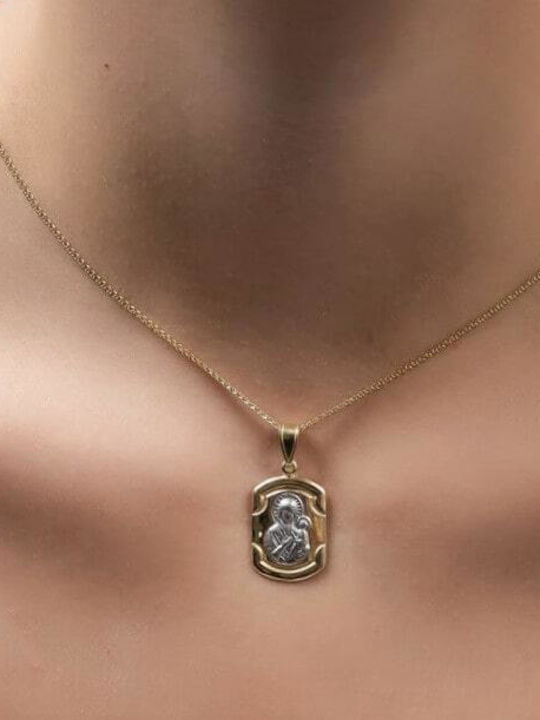 Eforo Pendant Kids Talisman with the Virgin Mary made of Gold 14K PA11400085