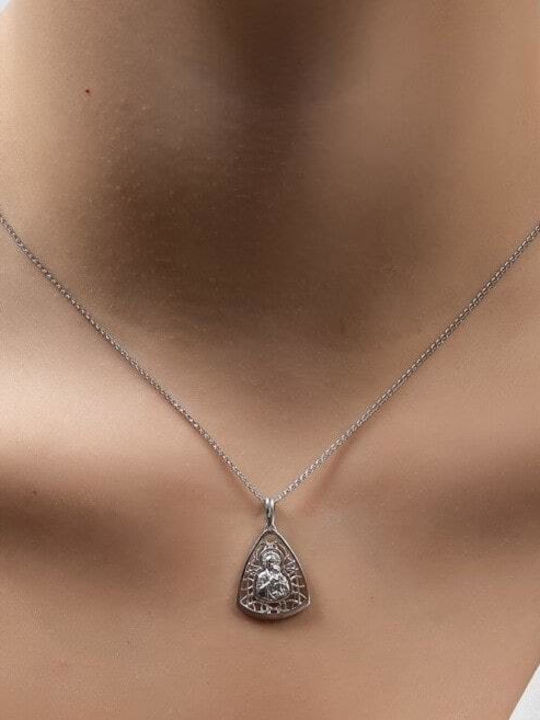 Eforo Pendant Kids Talisman with the Virgin Mary made of White Gold 14K PA11200015