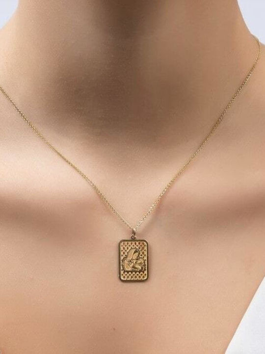 Eforo Pendant Kids Talisman with the Virgin Mary made of Gold 14K PA11100036