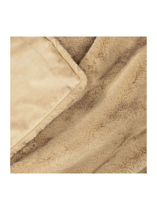 La Redoute Interieurs Armchair Throw Fur 130x170cm Beige