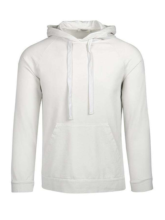 Crossley Men's Sweatshirt with Hood and Pockets White