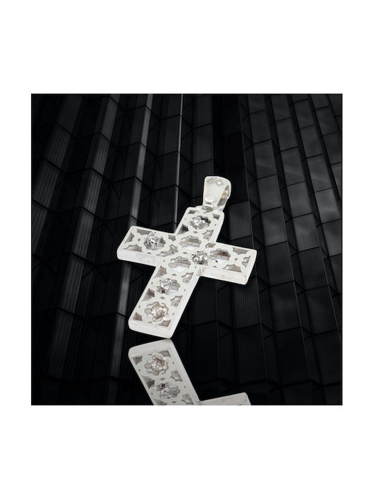 Mentzos White Gold Cross 14K