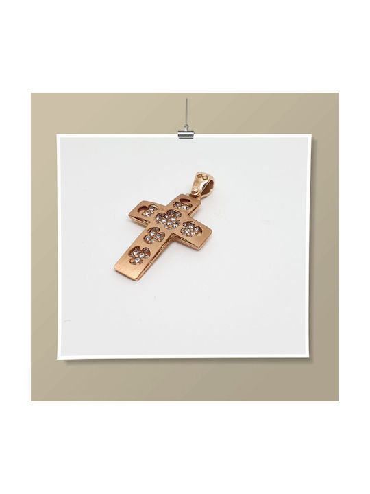 Mentzos Rose Gold Cross 14K