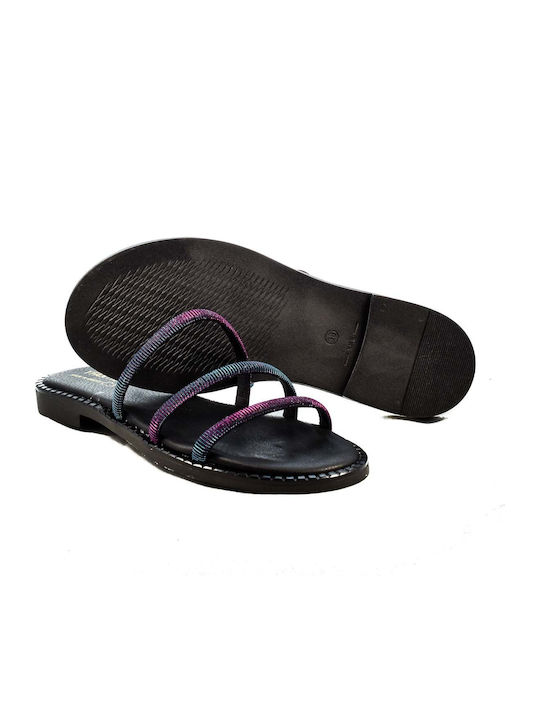 Flache Sandalen für Damen in Schwarz Farbe