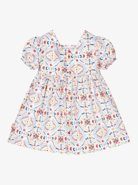 Tutto Piccolo Kids Dress Satin Short Sleeve Multicolour