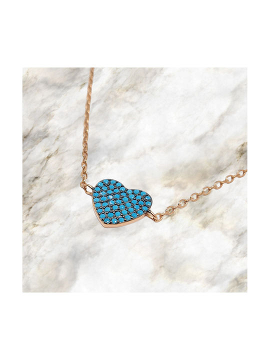 Mentzos Necklace with design Heart from Gold Plated Silver