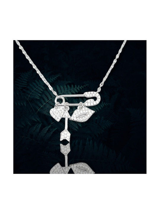 Mentzos Necklace from Silver with Zircon