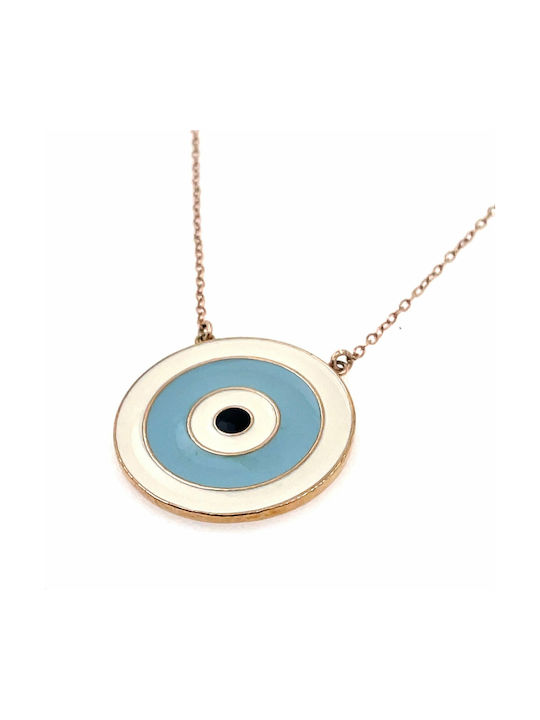 CHrysolithos Necklace Eye from Pink Gold Plated Silver