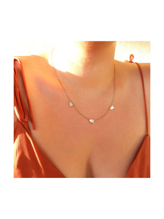 Art d or Necklace with design Heart from Rose Gold 9 K