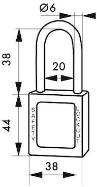 Thirard Plastic Padlock Lengthened with Key 38mm Purple 1pcs