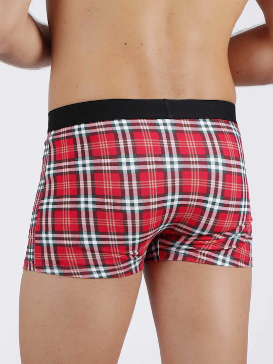 Per Mia Donna Herren Boxershorts Rot Kariert 1Packung