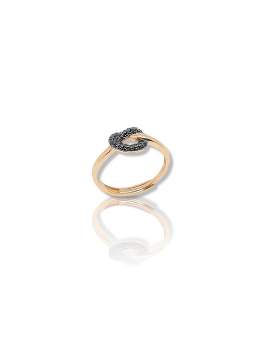 Mentzos Damen Ring mit Zirkonia aus Silber Vergoldeter