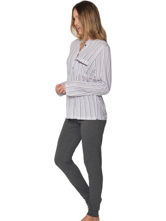 Admas Set Winter Women's Pajamas Gray