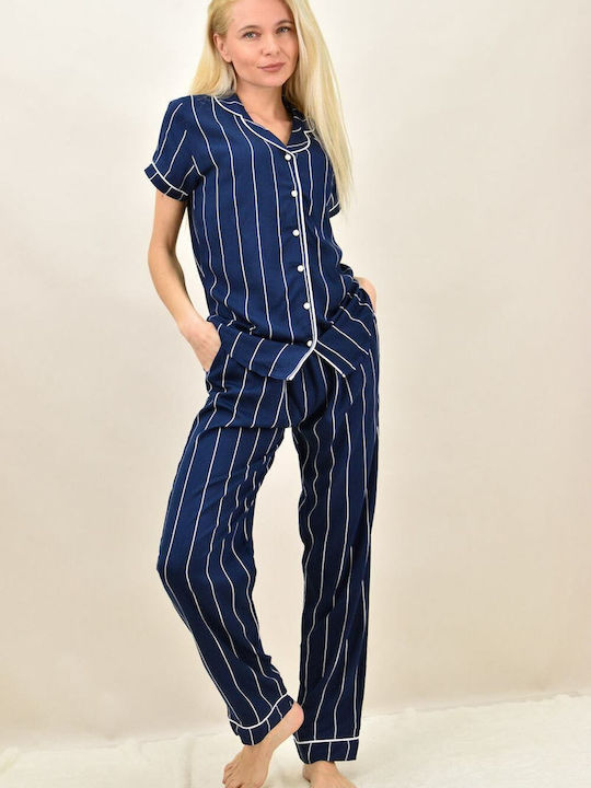 Potre Summer Women's Pyjama Set Dark Blue